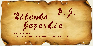 Milenko Jezerkić vizit kartica